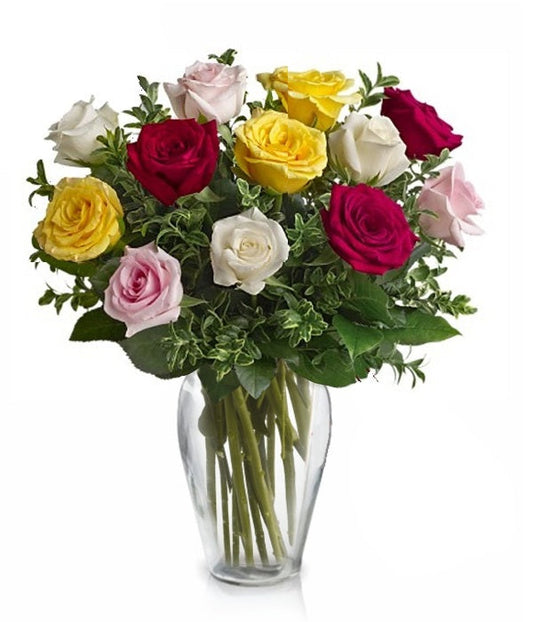 Dozen Long Stemmed Assorted Roses
