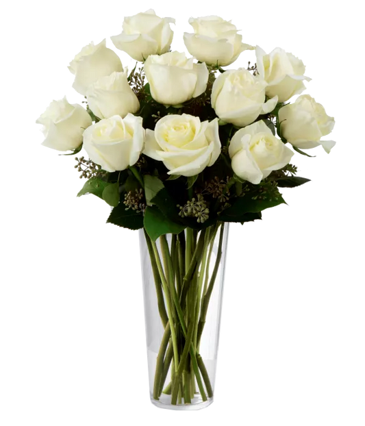 Dozen Long Stemmed White Roses
