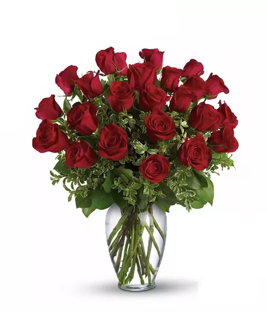 Two Dozen Long Stem Red Roses
