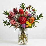 native australian flowers hand-selected by florists and arranged in a mason jar