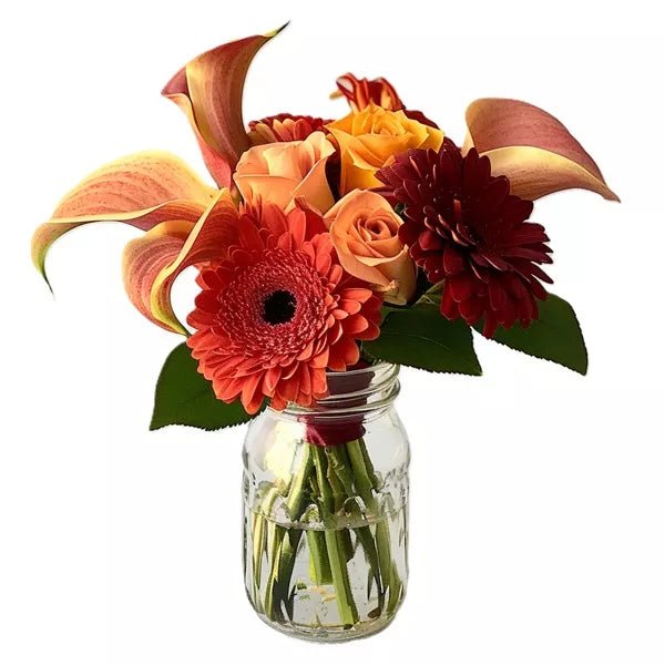 Autumn Breeze In Mason Jar - The Mason Jar Collection - Bloomex Australia