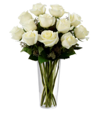 Dozen Long Stemmed White Roses